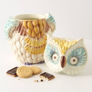 *Rare Anthropologie Owl Cookie Jar